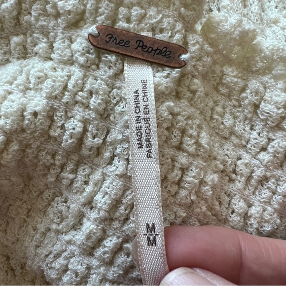 COPY - FREE PEOPLE Cream Crochet Flare Sleeve Off Shoulder Free Flow Top Medium - Picture 7 of 14